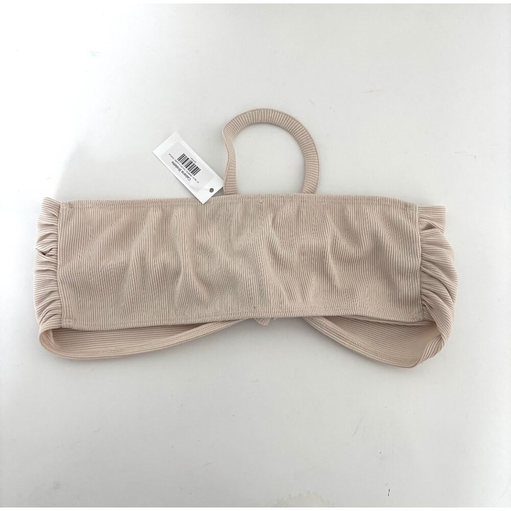 NWT Kimberly Taylor Bralette M Beige Ribbed Halter Top Resort Y2K Coastal Chic - Picture 14 of 14
